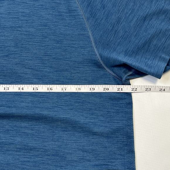 Lululemon Metal Vent Tech Polo Shirt Mens XL Blue Short Sleeve Mesh Silverescent - Picture 8 of 15